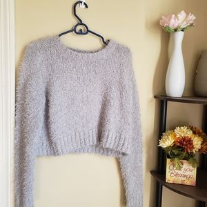 Crop Top Fuzzy Sweater